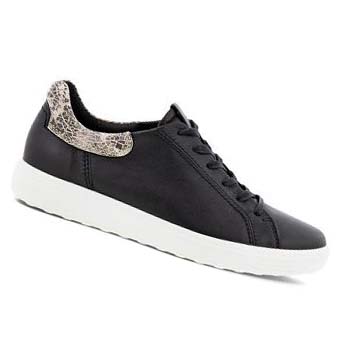 Women's Ecco Soft 7 Street 2.0 Sneakers Black | USA 245WNB